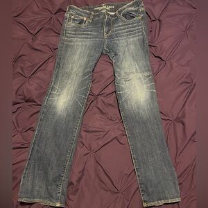 American Eagle Outfitters Dark Blue Straight Leg Jeans